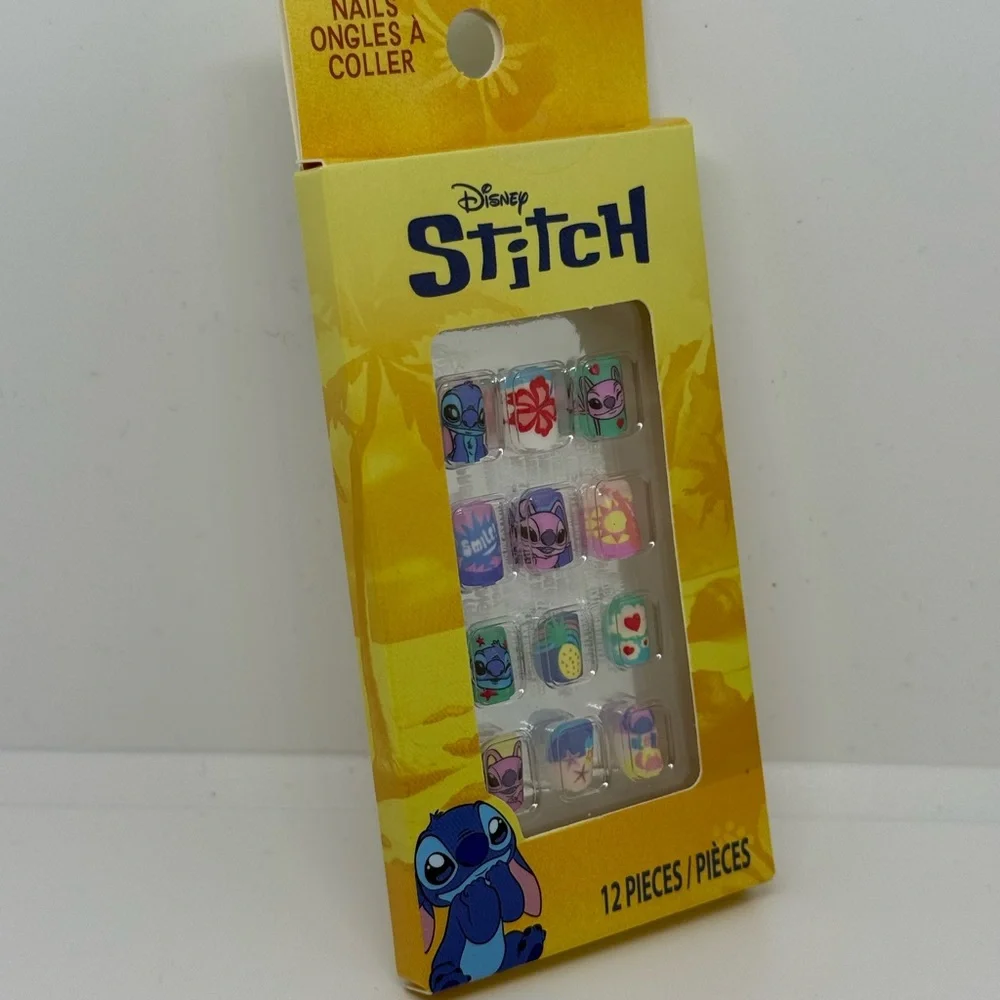 Disney Stitch Press-On Nail Set Kids Nail Art 12 Piece NWT